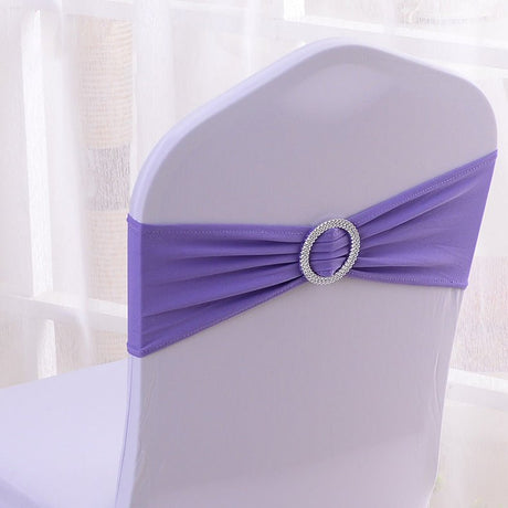 Elastic Chair Back Bow 6"x14" Lavender Purple - YauSpark