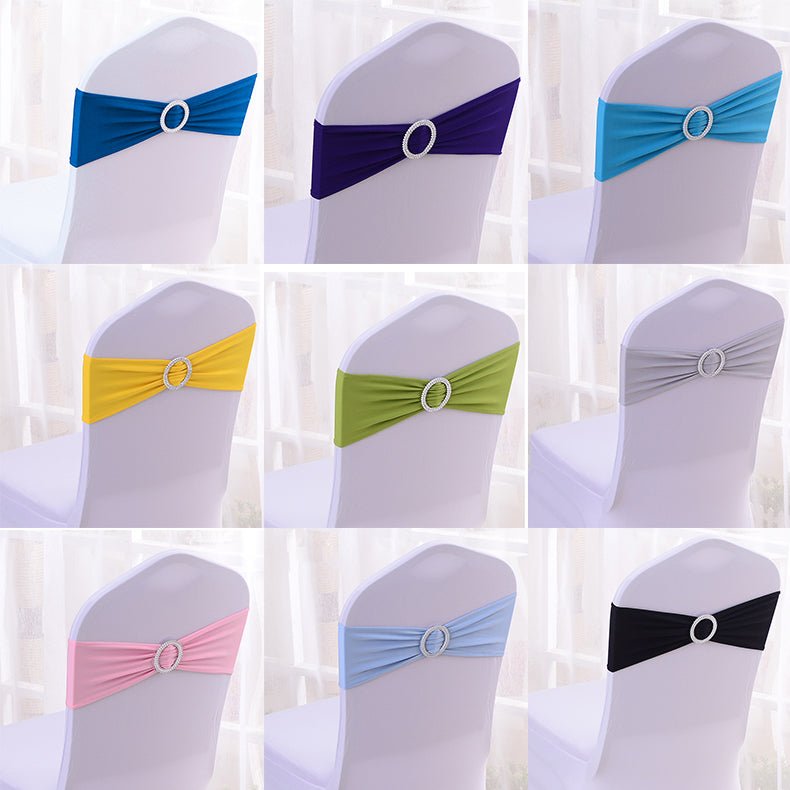 Elastic Chair Back Bow 6"x14" Navy Blue - YauSpark