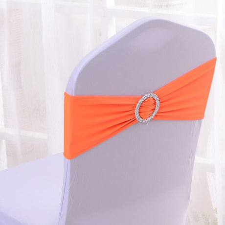 Elastic Chair Back Bow 6"x14" Orange - YauSpark