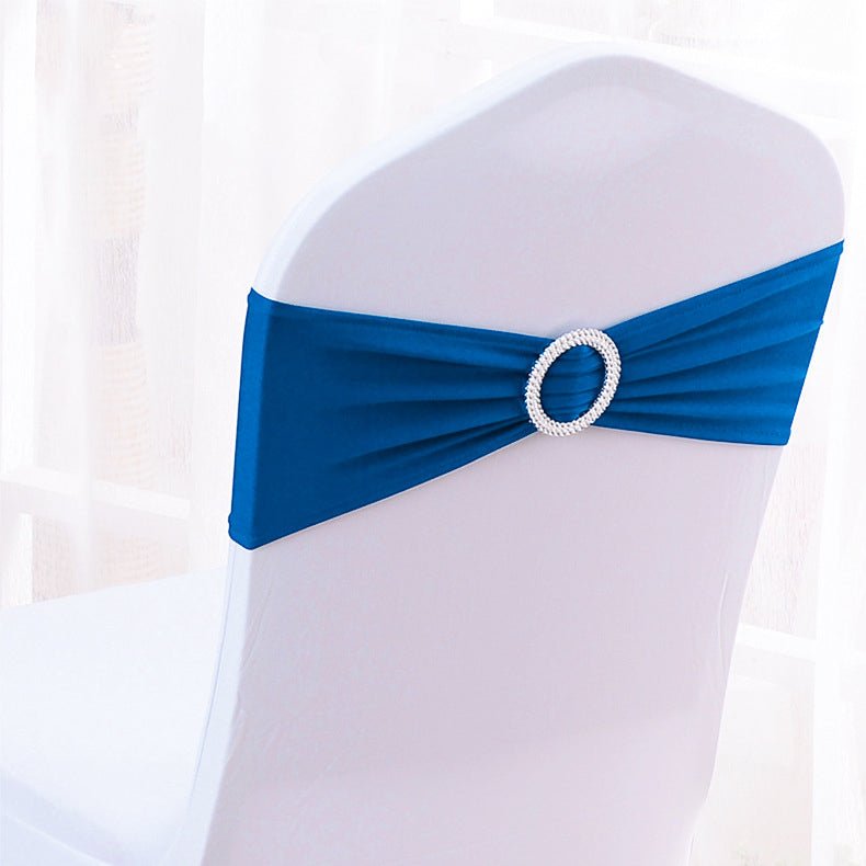 Elastic Chair Back Bow 6"x14" Sapphire Blue - YauSpark