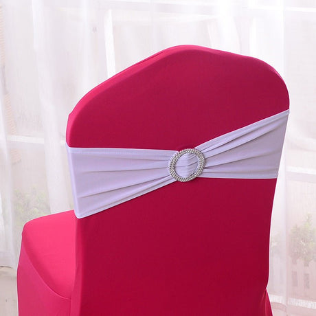 Elastic Chair Back Bow 6"x14" White - YauSpark