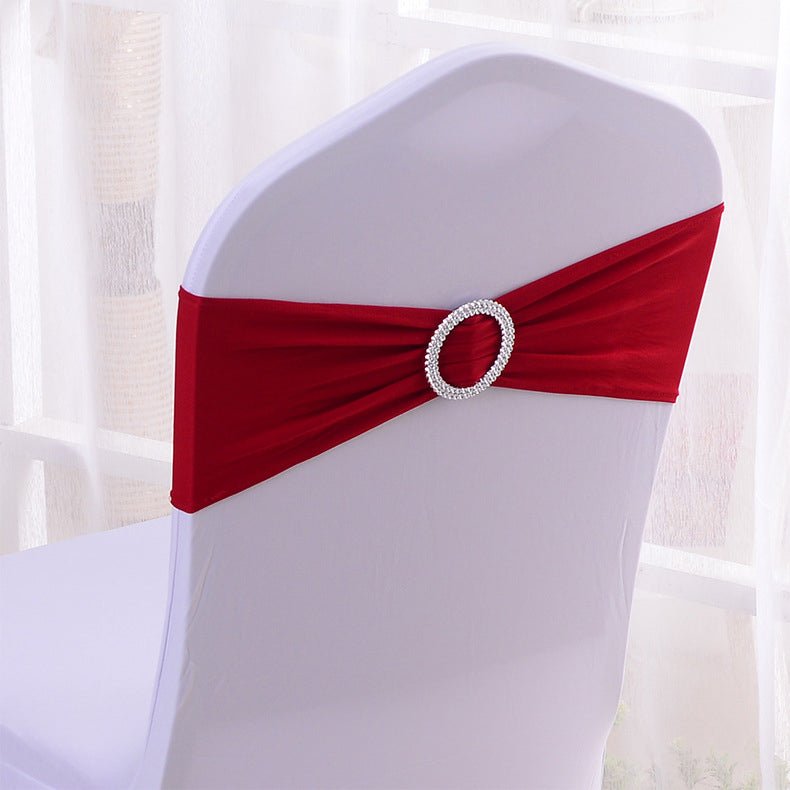 Elastic Chair Back Bow 6"x14" Wine Red - YauSpark