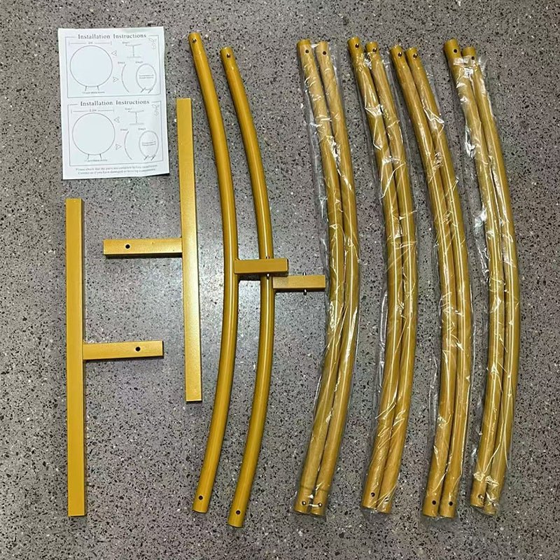 Elegant Gold Metal Round Wedding Arch Photo Backdrop Stand 7.2ft - YauSpark