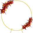 Elegant Gold Metal Round Wedding Arch Photo Backdrop Stand 7.2ft - YauSpark
