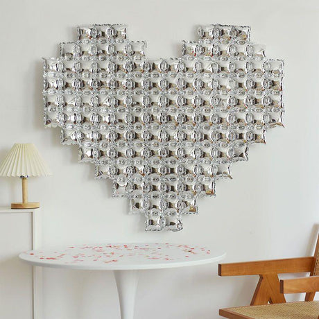 Extra Large Heart Mylar Foil Balloon 54"x46" Silver - YauSpark