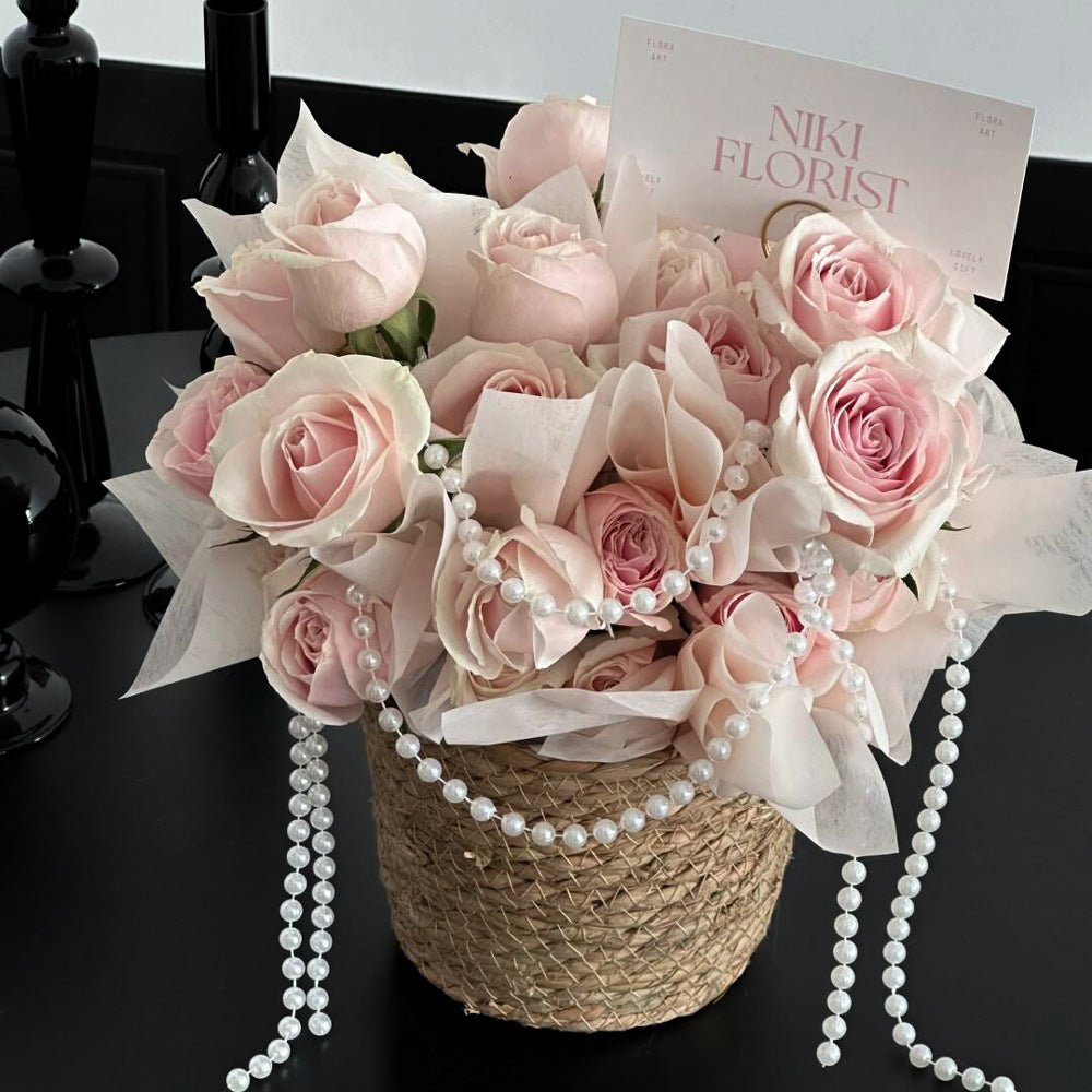 Faux Pearl Beads Vase Fillers 13 Yards Beige - YauSpark