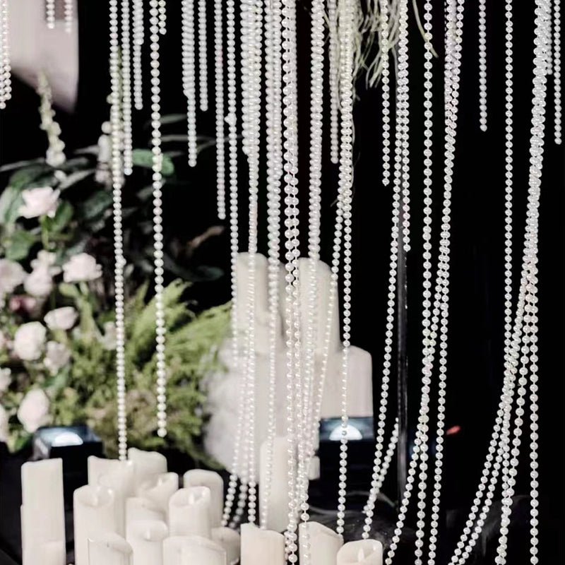 Faux Pearl Beads Vase Fillers 13 Yards Beige - YauSpark