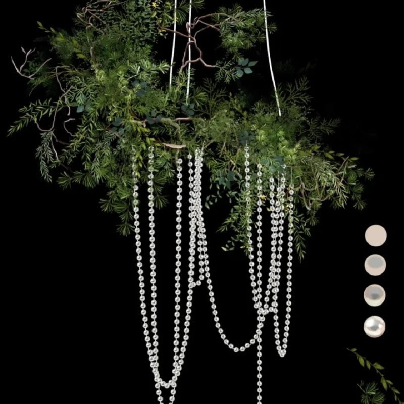 Faux Pearl Beads Vase Fillers 13 Yards Beige - YauSpark