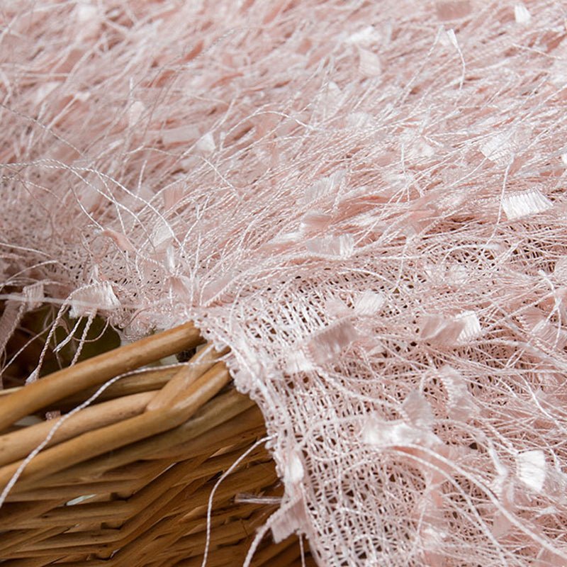 Fringe Shag Polyester Backdrop Drape Curtain 5ftx10ft Pink - YauSpark