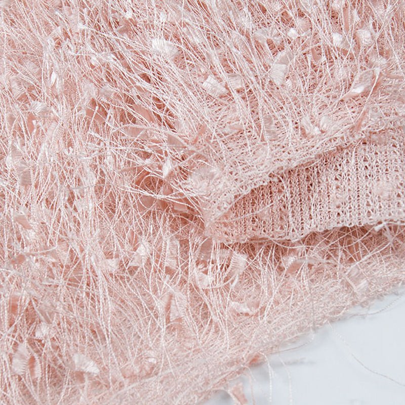 Fringe Shag Polyester Backdrop Drape Curtain 5ftx10ft Pink - YauSpark