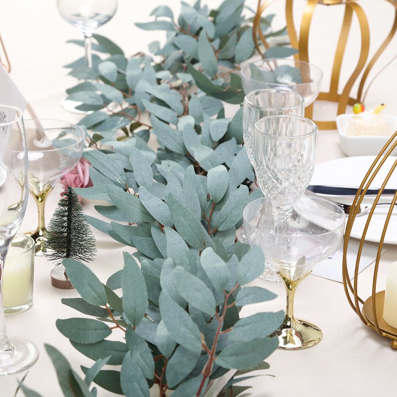 Frosted Real Touch Artificial Willow Leaf Garland, Flexible Vine 5ft - YauSpark