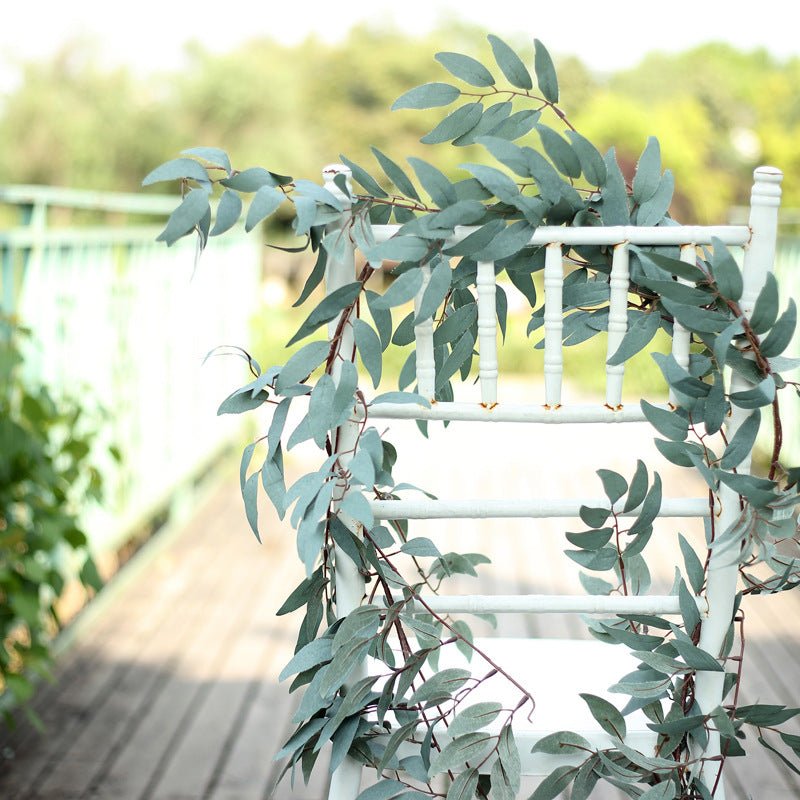 Frosted Real Touch Artificial Willow Leaf Garland, Flexible Vine 5ft - YauSpark