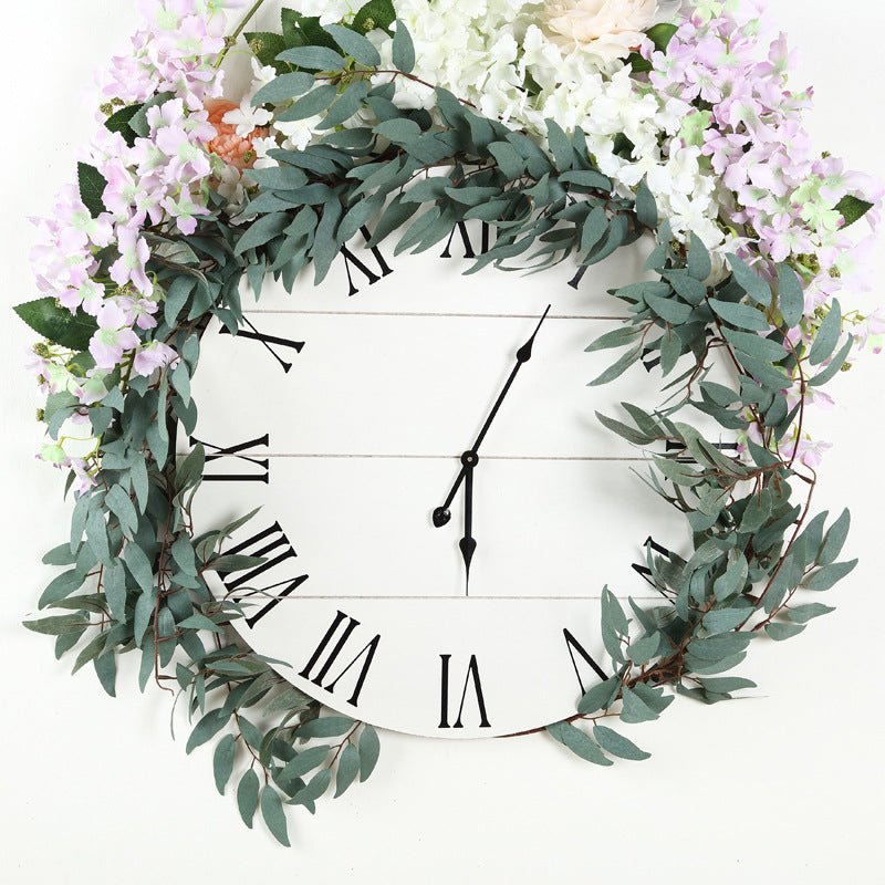 Frosted Real Touch Artificial Willow Leaf Garland, Flexible Vine 5ft - YauSpark