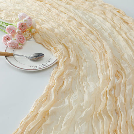 Gauze Cotton And Linen Table Runner 10ft Off White - YauSpark