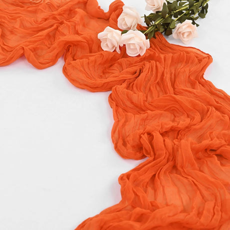 Gauze Cotton And Linen Table Runner 10ft Orange - YauSpark