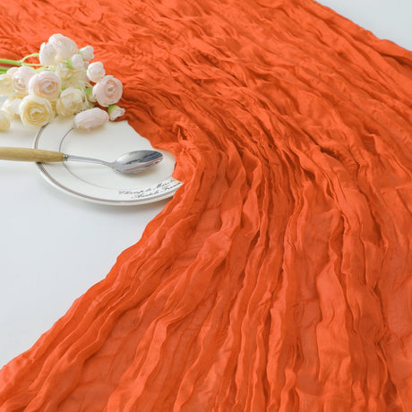 Gauze Cotton And Linen Table Runner 10ft Orange - YauSpark