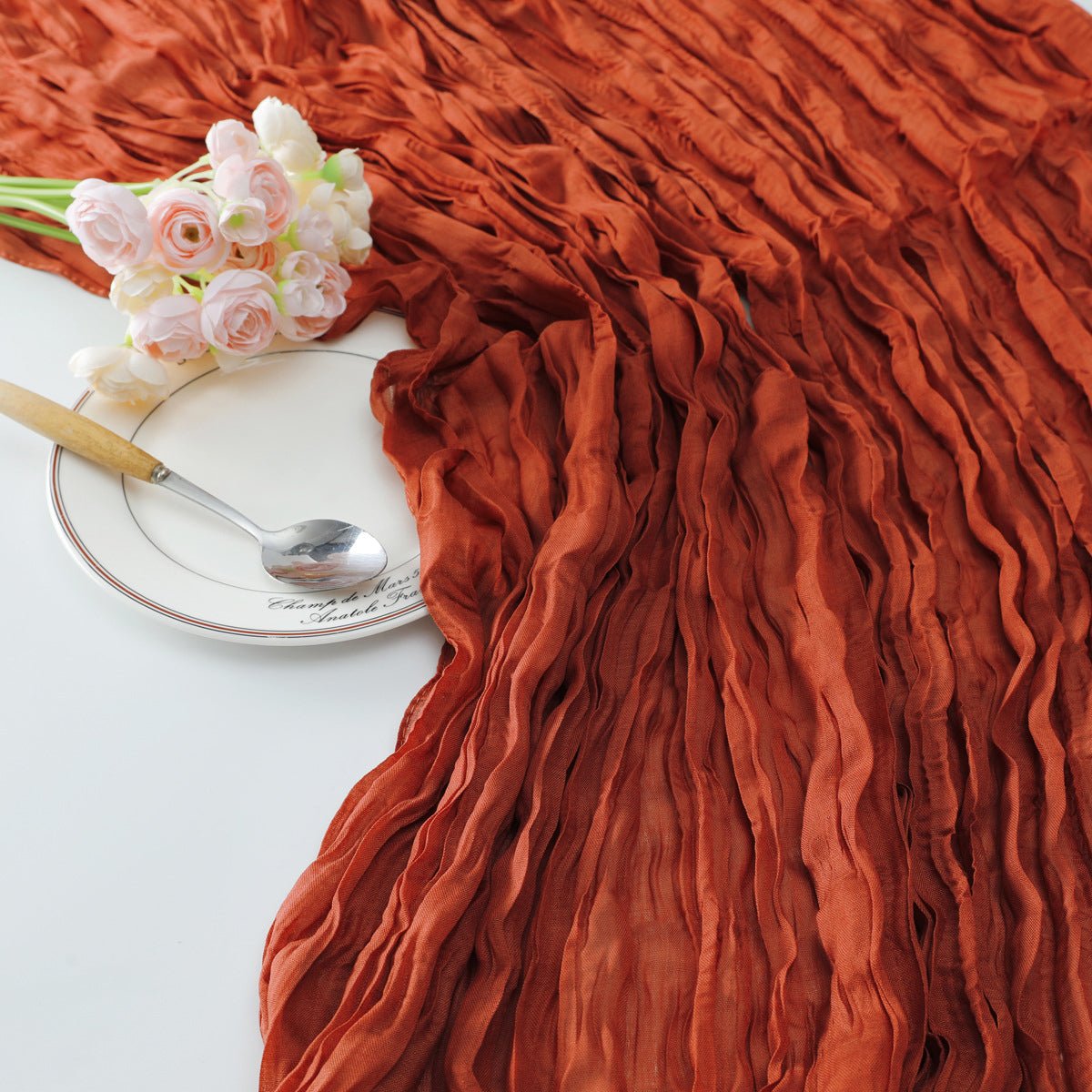 Gauze Cotton And Linen Table Runner 10ft Rust - YauSpark