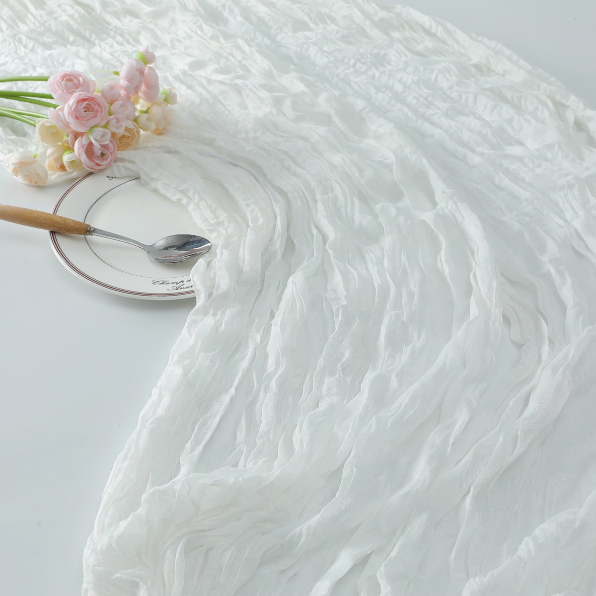 Gauze Cotton And Linen Table Runner 10ft White - YauSpark