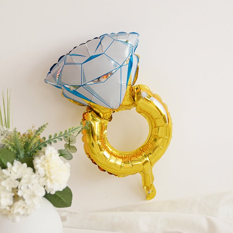 Giant Gold Diamond Ring Mylar Foil Helium Air Balloon 41" - YauSpark