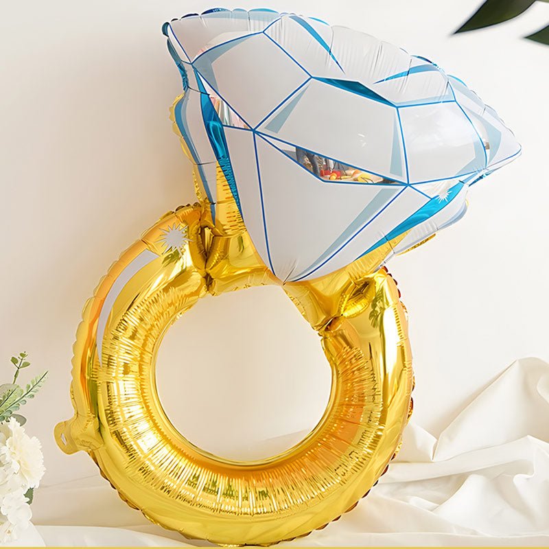 Giant Gold Diamond Ring Mylar Foil Helium Air Balloon 41" - YauSpark