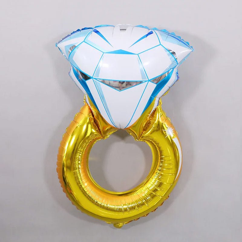 Giant Gold Diamond Ring Mylar Foil Helium Air Balloon 41" - YauSpark