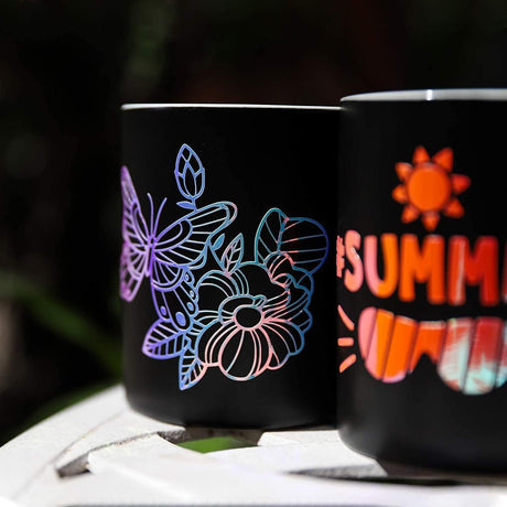 Glossy Adhesive Vinyl Roll 12"x16ft Blue Gradient - YauSpark