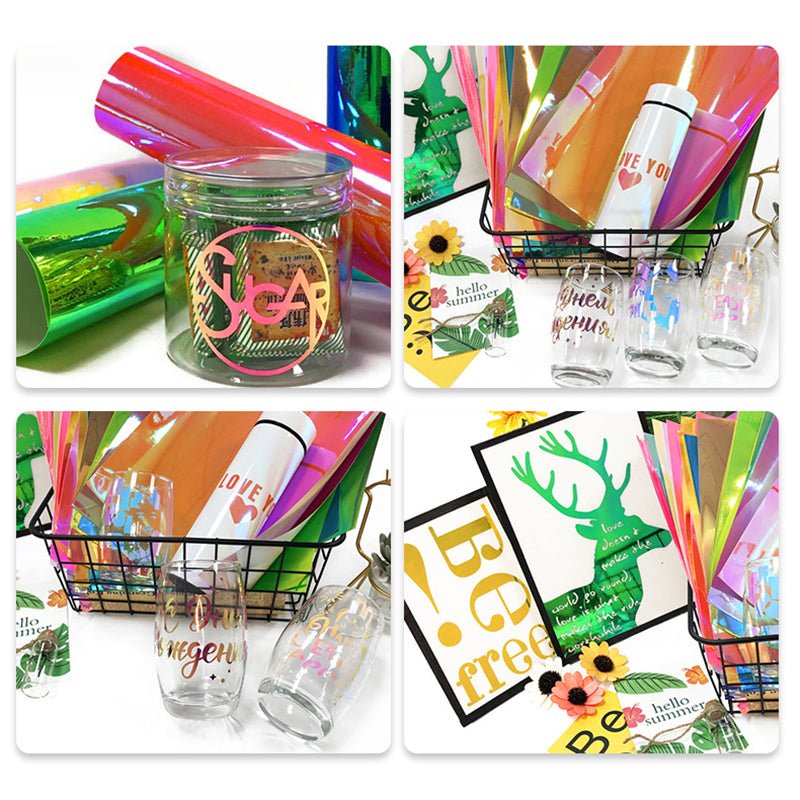 Glossy Adhesive Vinyl Roll 12"x16ft Blue Gradient - YauSpark