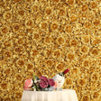 Gold 3D Silk Rose and Hydrangea Flower Wall Mat Backdrop - 4 Artificial Panels - YauSpark