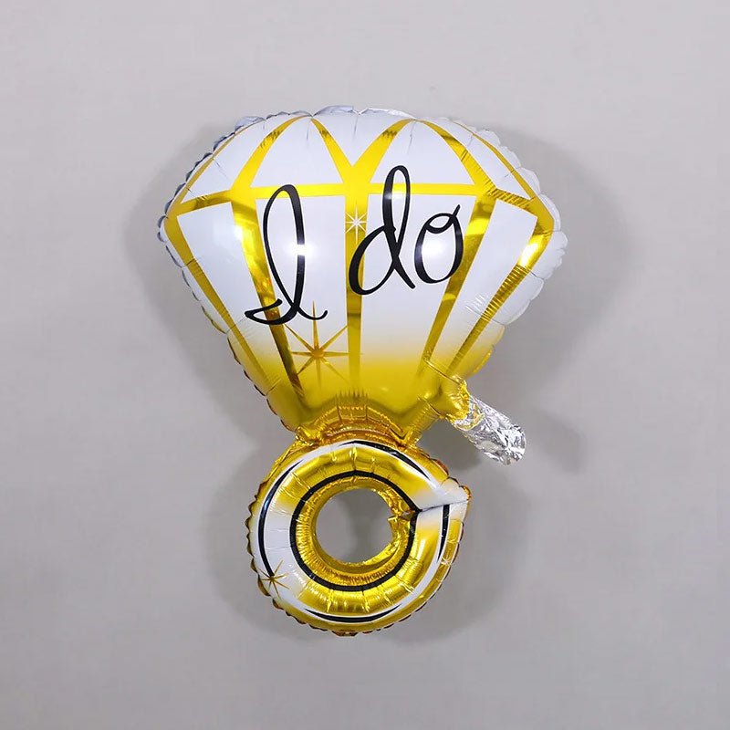 Gold I Do Diamond Ring Mylar Foil Helium Air Balloon 25" - YauSpark
