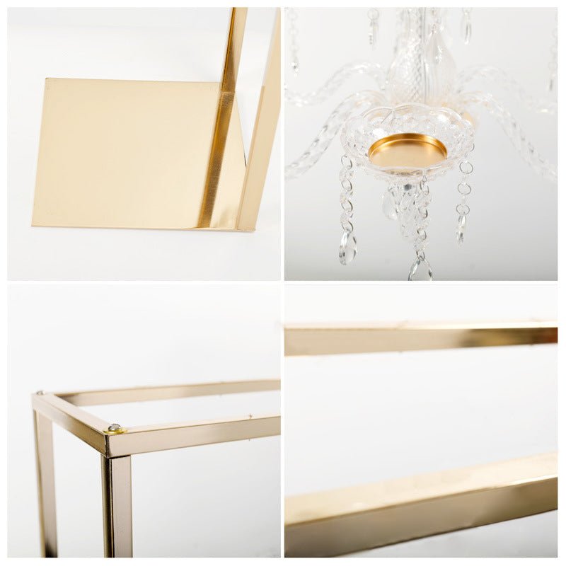 Gold Metal Adjustable Flower Arch Stand 48" Tall Over - YauSpark