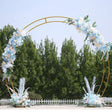 Gold Metal Double Hoop Wedding Arch Photo Backdrop Stand, Round Wedding Arbor Floral Balloon Frame 7.2ft - YauSpark