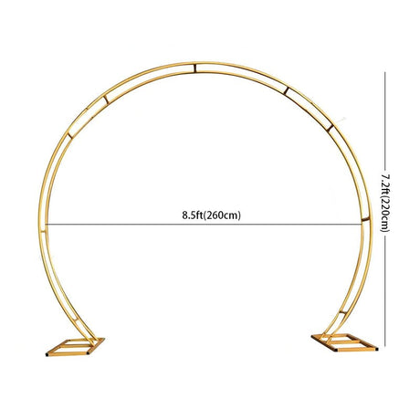 Gold Metal Double Hoop Wedding Arch Photo Backdrop Stand, Round Wedding Arbor Floral Balloon Frame 7.2ft - YauSpark