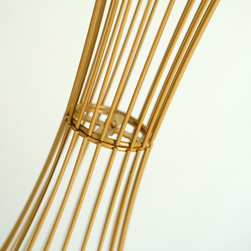 Gold Metal Flower Centerpiece Stand 24" Hourglass Trumpet Shape Open Frame Design - YauSpark