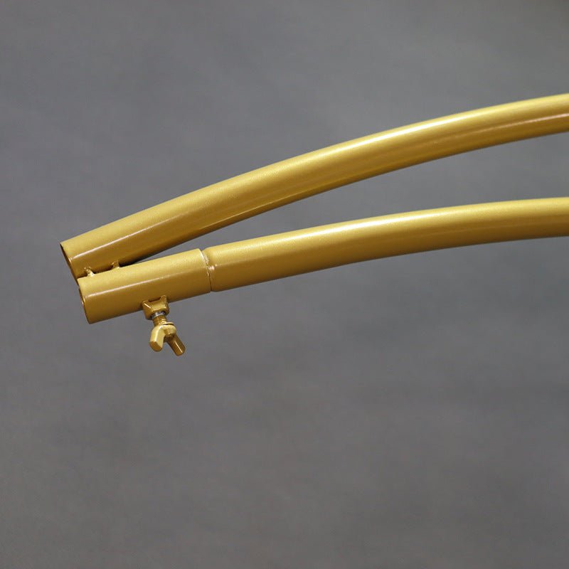 Gold Metal Half Crescent Moon Wedding Arch Flower Stand 7.38ft - YauSpark