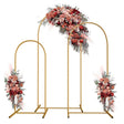 Gold Metal Wedding Arch Chiara Backdrop Stand Floral Display Frame With Round Top 6ft - YauSpark