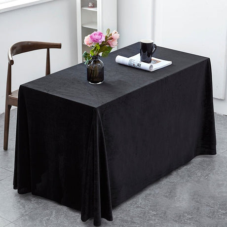 Gold Velvet Rectangular Tablecloth 60"x126" Black - YauSpark