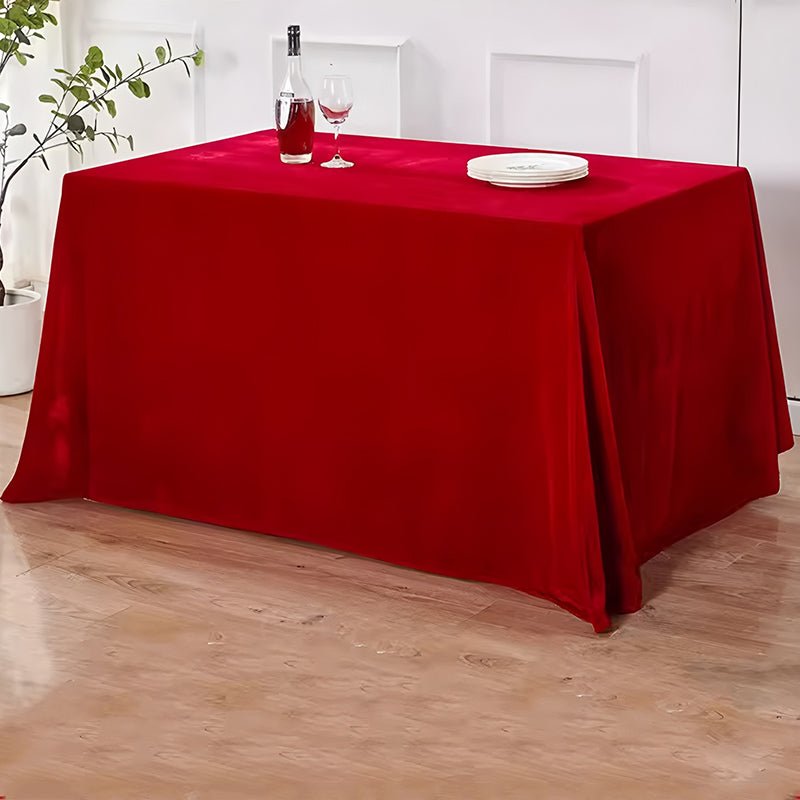 Gold Velvet Rectangular Tablecloth 60"x126" Deep Red - YauSpark