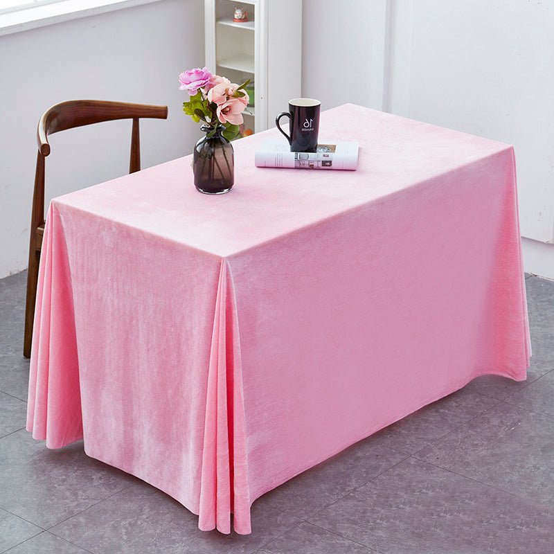 Gold Velvet Rectangular Tablecloth 60"x126" White - YauSpark