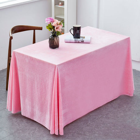 Gold Velvet Rectangular Tablecloth 60"x126" White - YauSpark