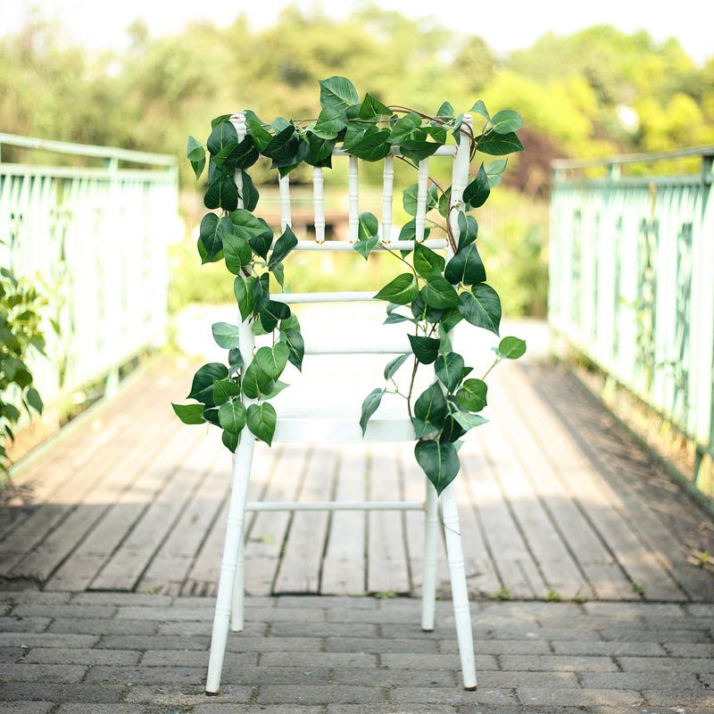 Green Real Touch Artificial Poplar Leaf Garland, Flexible Vine 5ft - YauSpark