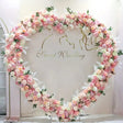 Heavy Duty Gold Metal Heart Shape Wedding Arch Photo Backdrop Stand 6.56ft - YauSpark