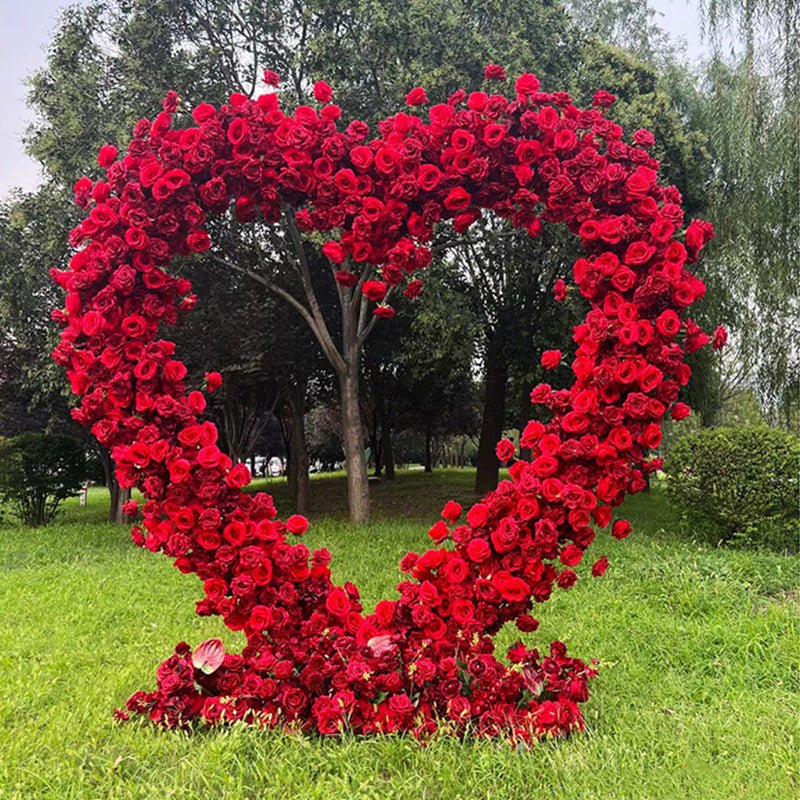 Heavy Duty Gold Metal Heart Shape Wedding Arch Photo Backdrop Stand 6.56ft - YauSpark