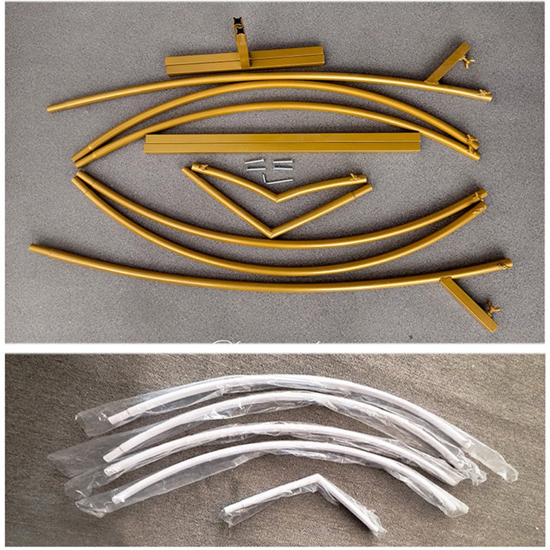 Heavy Duty Gold Metal Heart Shape Wedding Arch Photo Backdrop Stand 6.56ft - YauSpark