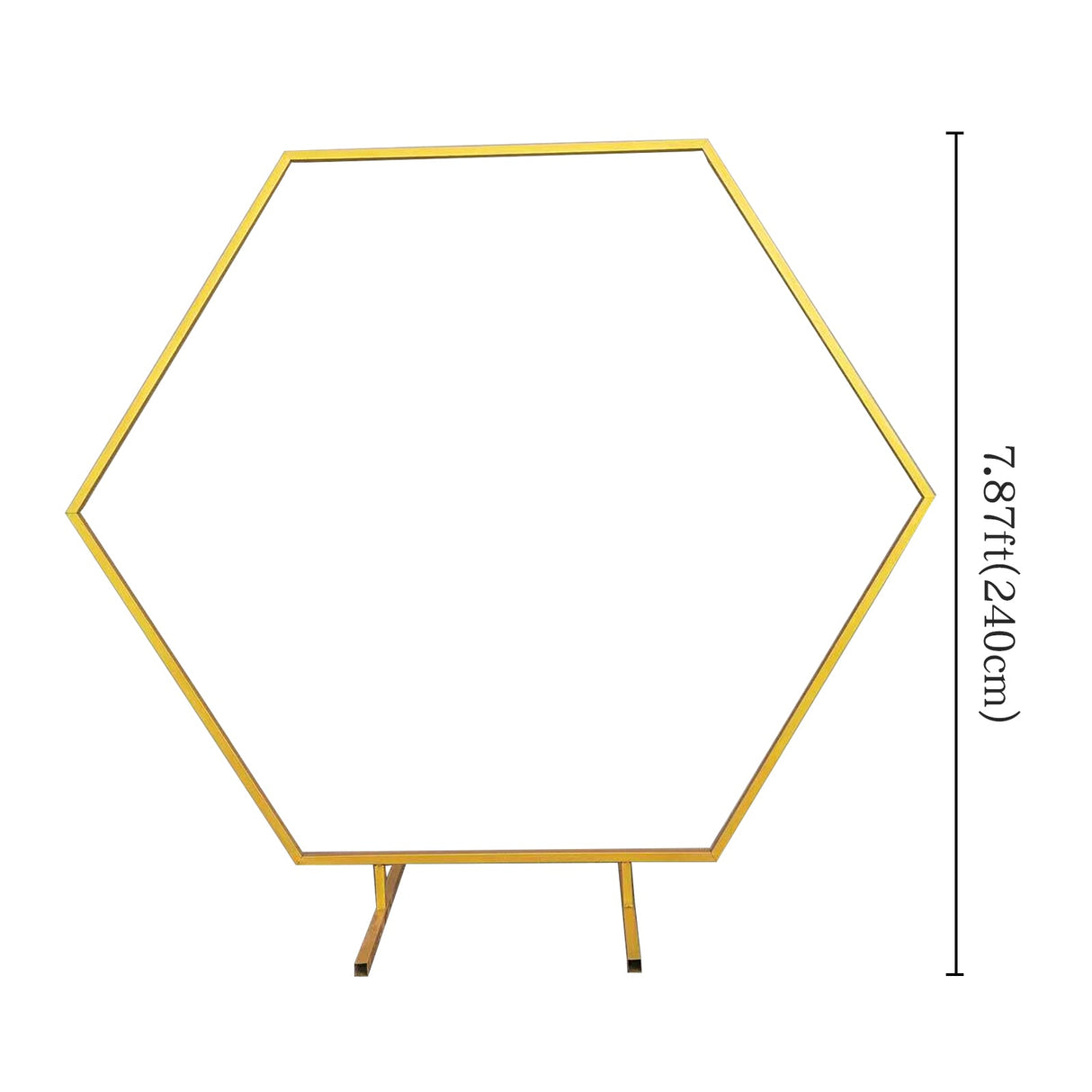 Heavy Duty Gold Metal Hexagonal Wedding Arch Photo Backdrop Stand 7.87ft - YauSpark
