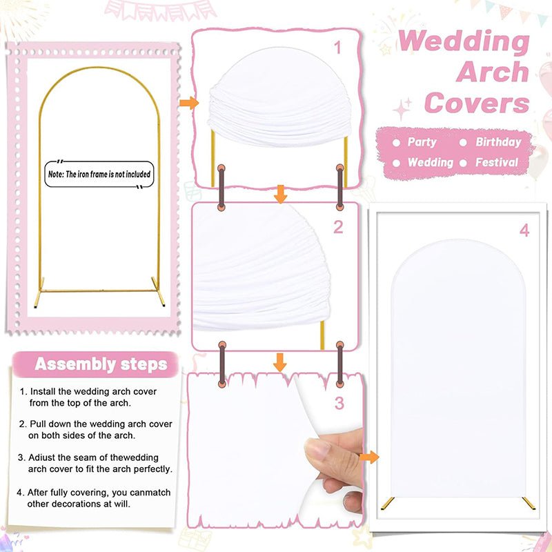 Lake Blue Polyester Wedding Arch Cover - YauSpark