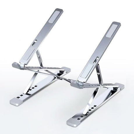 Laptop Stand Adjustable Portable Aluminum Silver - YauSpark