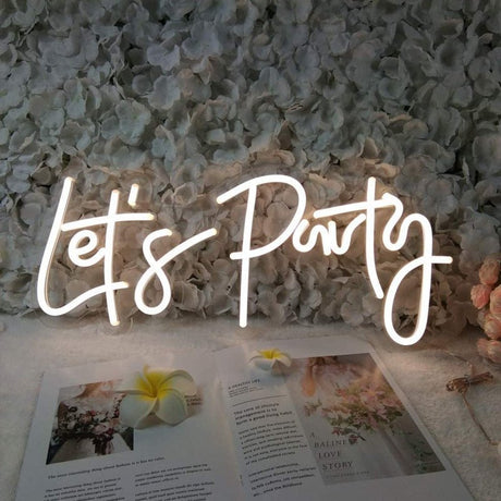Let's Party LED Neon Light Sign With Chain 23" - YauSpark