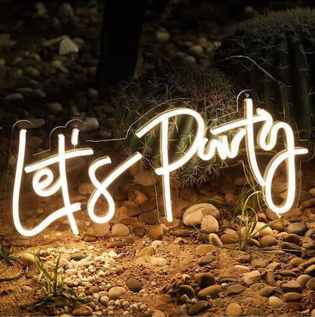 Let's Party LED Neon Light Sign With Chain 23" - YauSpark