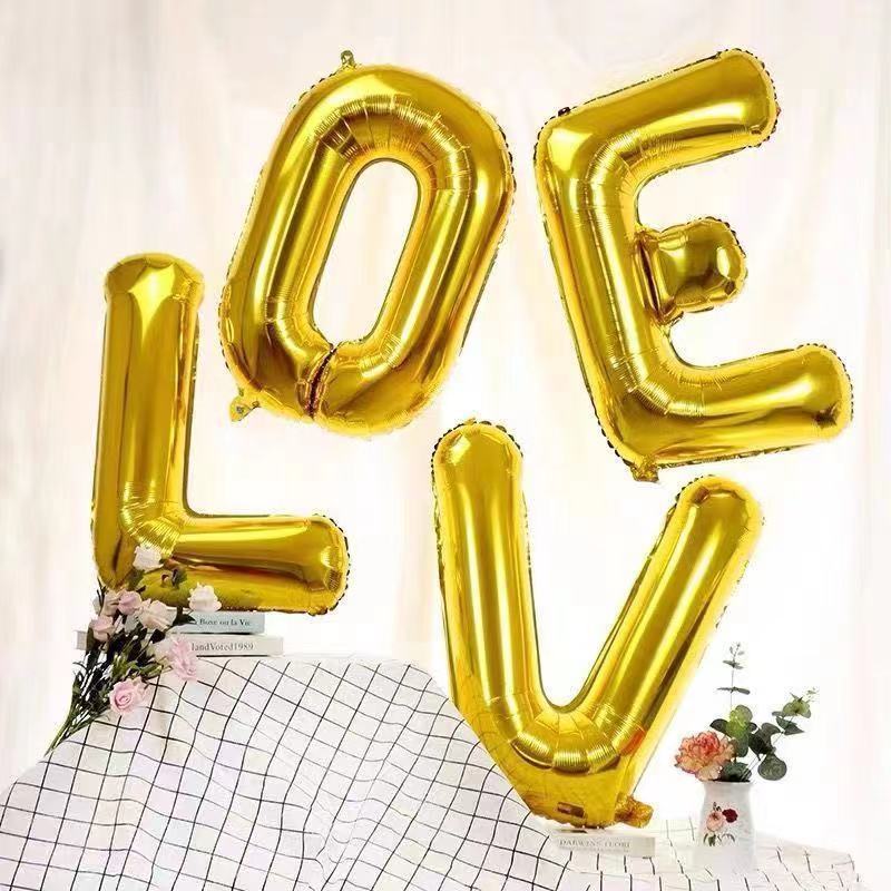 Letter Mylar Foil Balloons 32" Gold - YauSpark