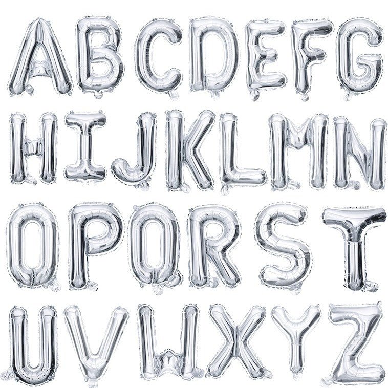 Letter Mylar Foil Balloons 32" Silver - YauSpark